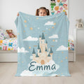 Personalized Disney Castle Baby Blanket, Custom Name Pastel Disney Blanket, Disney Nursery Throw, Happiness Place on Earth