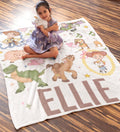 Retro Coquette Disney Toy Story Blanket for Kids, Custom Name Toy Story Characters Throw Blanket, Gift to Niece Nephew Disney Bedding Gift