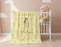 Disney Belle Princess Blanket, Custom Name Beauty and the Beast Throw, Coquette Bows Blanket, Princess Birthday Girl Gift