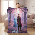 Personalized Disney Frozen Blanket, Custom Name Disney Blanket, Princess Elsa Blanket, Disney Birthday Girl Gift, Kids Disney Blanket