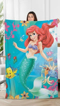 Personalized The Little Mermaid Blanket, Ariel Princess Blanket, Disneyland Princess, Baby Girl Birthday Gift