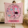Personalized Skull And Hearts Valentines Blanket, Couple Blanket for Her Him,Romantic Wedding Gift for Wife Husband,Gothic Anniversery Gift