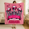 Custom Anti Valentine Club Skeleton Blanket,Valentine Hearts Throw, Love Blanket Valentine,Goth Couple Valentine Throw, Gothic Lover Gifts