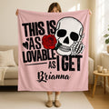 Personalized This is as Lovable as I Get Skull Love Blanket,Gothic Home Decor Blanket, Skeleton Couple Gift, Custom Skull Couple Throw Gift