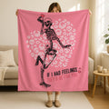 If I Had Feelings They'd Be For You Skeleton Love Blanket,Dark Humor Love Gift, Gothic Valentine Gift, Spooky Love, Alternative Couple Gift