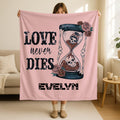 Custom Love Never Dies Skull Blanket,Gothic Couple Blanket,Valentines Gift,Alternative Couple Gift,Skull Love Throw,Gothic Valentine Gift