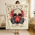 Love is in the Air Try Not to Breathe Blanket,Anti Valentines Gift,Girlfriend Gift Gothic, Skeleton Love Blanket, Dark Romance Throw Blanket