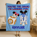 Personalized Star Wars Disney Mickey Minnie Blanket,You're The Droid I'm Looking For Blanket,Valentine's Day Gift,Boyfriend Valentine Gift