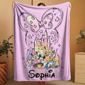 Personalized Disney Coquette Blanket, Mickey And Friends Castle Throw, Custom Name Kids Blanket, Cute Disney Birthday Gift