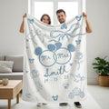Personalized Disney Inspired Wedding Blanket, Custom Mr and Mrs Couple Throw, Engagement Anniversary Gift with Name and Date