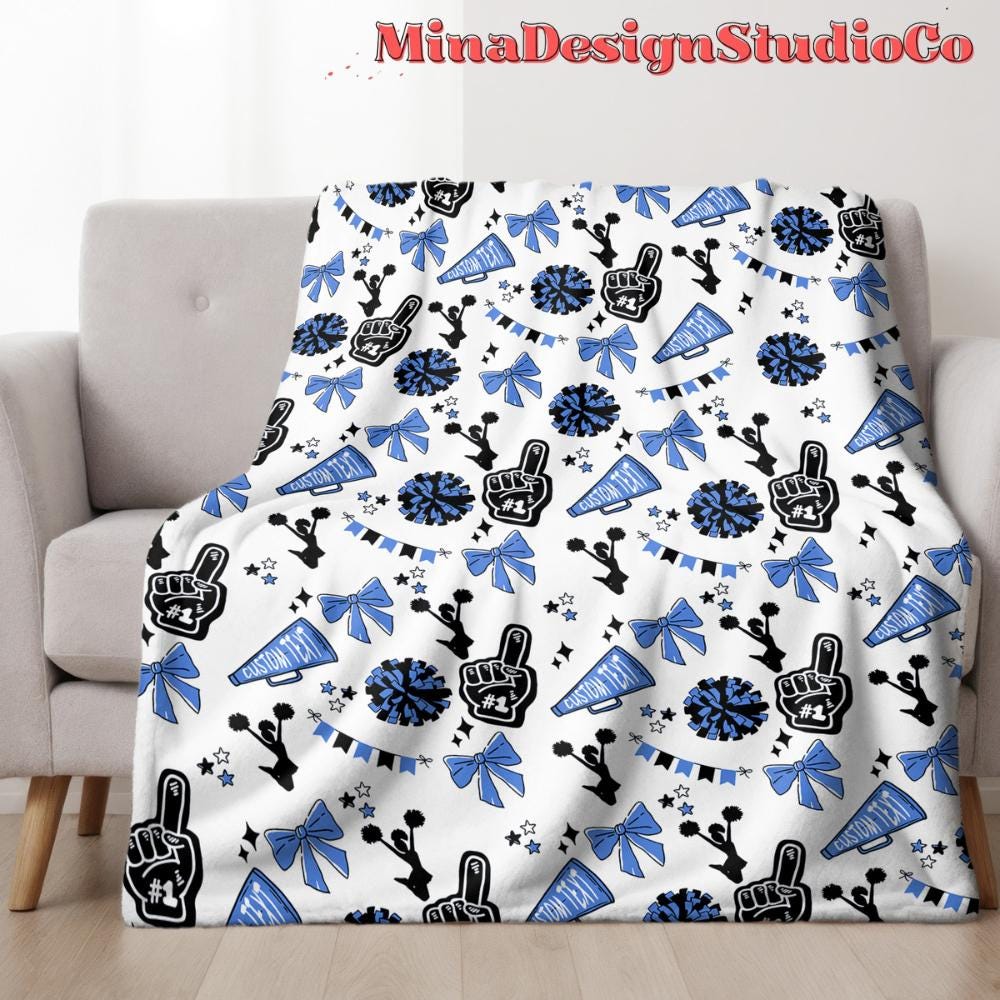 Personalized Cheer Team Blanket, Senior Cheerleading Coach Family Home Decor, Competitive Spirit Birthday, Dance Cheer Mom, Birthday Girl