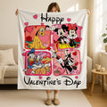 Mickey and Friends Happy Valentine's Day Blanket, Disney Valentines Day Gift, Mickey Mouse Valentine Blanket Gift,Gift for Her,Disney Gifts