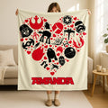 Personalized Star Wars Couple Blanket,Custom Galaxy Gift,Personalized Couple Heart Throw,Custom Nightmare Couple Gift,Valentines Day Blanket