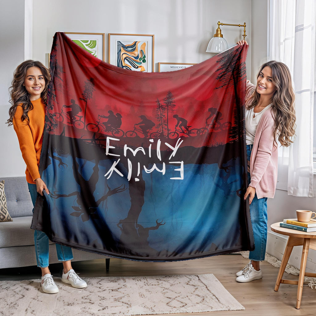 Ride Retro Blanket, Personalized Custom Name Blanket 80s Horror TV Series Blanket, Christmas Gift, Friends Gift, Teen Birthday Gift