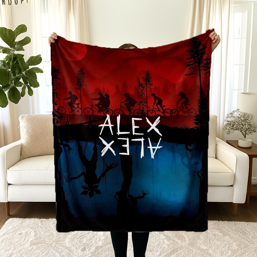 Ride Retro Blanket, Personalized Custom Name Blanket 80s Horror TV Series Blanket, Christmas Gift, Friends Gift, Teen Birthday Gift
