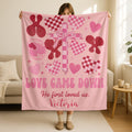Personalized Name Love Game Down Cross Blanket,Christmas Christian Quote Throw,Christian Valentine Gift,Bible Verse Throw,Inspirational Gift