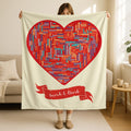 Personalized Heart Valentine's Dictionary Couple Blanket,Christmas Gift,Cozy Love-Themed Velveteen Plush Blanket, Custom Romantic Home Decor