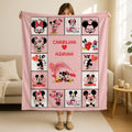 Personalized Mickey Minnie Valentine Blanket,Couple Love Mickey Minnie Throw Blanket,Disney Mickey and Minnie Girlfriend Gift Throw Blanket