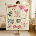 Happy Valentines Day Blanket,Romantic Hearts Throw For Girlfriend, Wife, Loved One, Sweet Anniversary Gift, Love Blanket, Valentine Throw