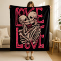 Skeleton Love Blanket,Skeleton Couple Gift,Gothic Valentine Skeleton Blanket,Dark Romantic Home Decor, Occult Valentine Gift,Skeleton Couple