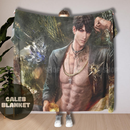 Caleb Love and Deepspace Blanket, otome blanket, sylus, xavier, zayne, rafayel,anime blanket,gaming blanket, caleb lads, caleb blanket, lads