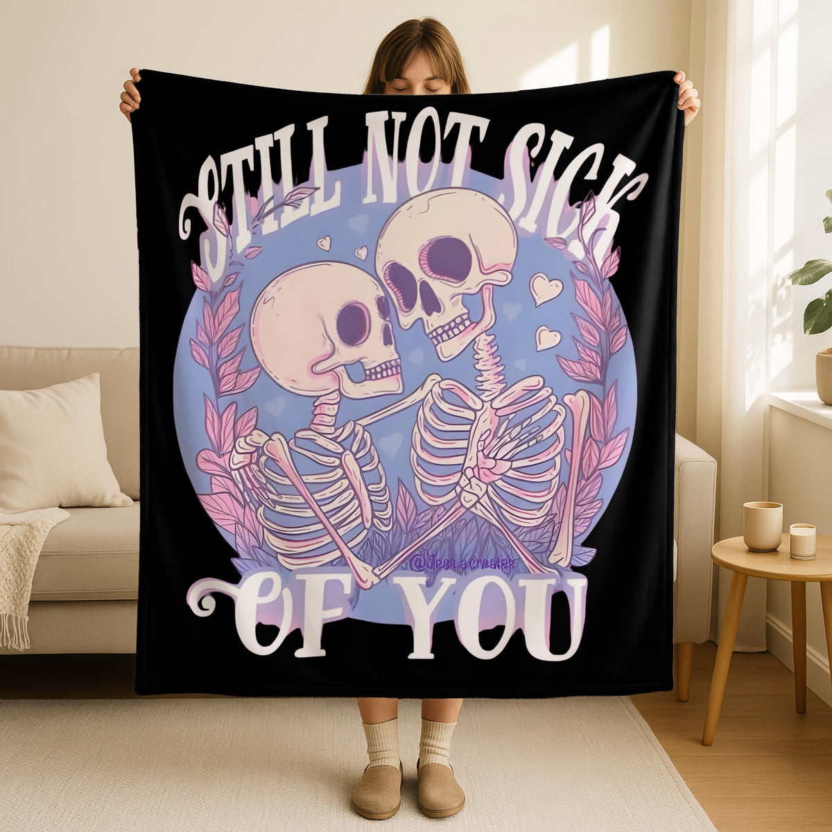 Still Not Sick of You Skull Love Blanket,Dark Romantic Decor, Skull Love Blanket,Gothic Valentine Gift, Spooky Love Throw,Gothic Couple Gift