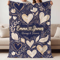 Couple Name Blanket, Personalized Flannel Throw, Custom Anniversary Gift for Him Her