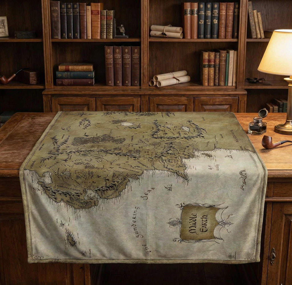 Middle Earth Blanket, Lord of the Fantasy Map Blanket, Middle Earth Map Bedding gifts, Book Lover Blanket Middle-Earth Map Throw