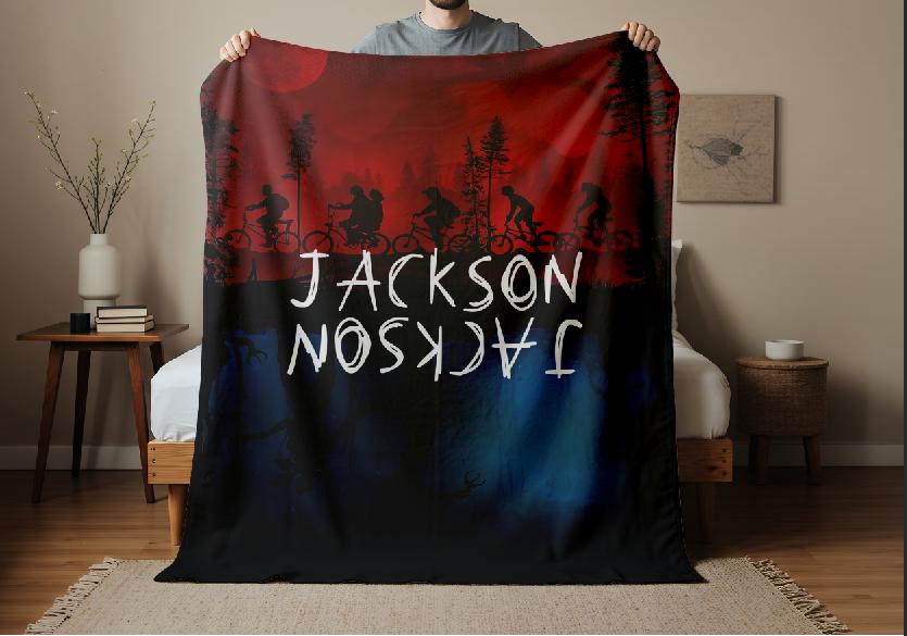 Ride Retro Blanket, Personalized Custom Name Blanket 80s Horror TV Series Blanket, Christmas Gift, Friends Gift, Teen Birthday Gift