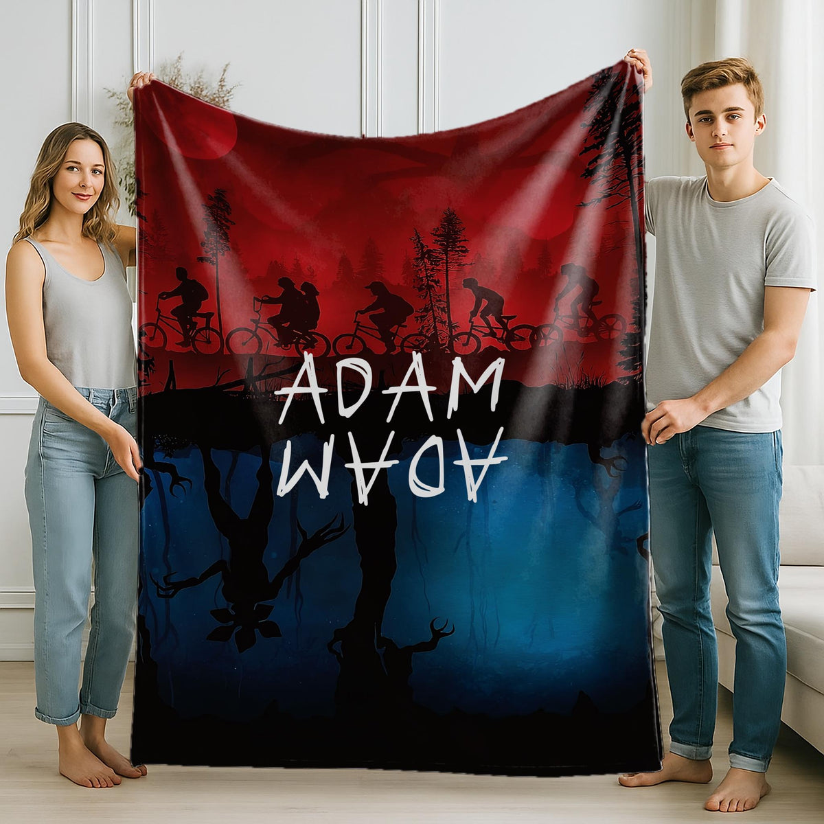 Ride Retro Blanket, Personalized Custom Name Blanket 80s Horror TV Series Blanket, Christmas Gift, Friends Gift, Teen Birthday Gift