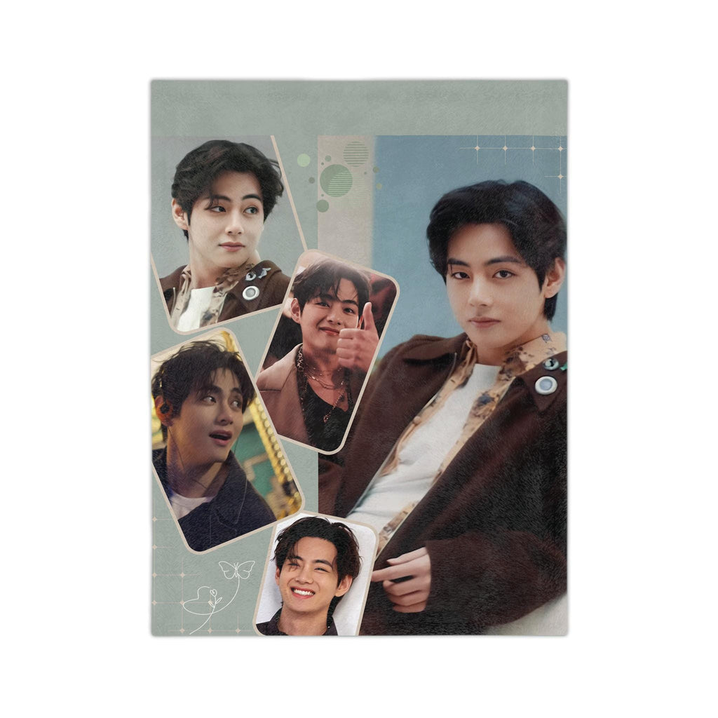 Kim Taehyung Blanket, Winter Baer gift, Taehyung gift, Army fan gift, K-pop merch Blanket, Cute Cozy K-Pop Blanket, Artistic K-Pop gift,