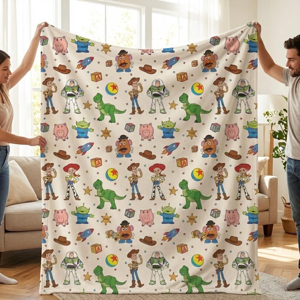 Toy Story Blanket, Baby Shower Gift, Customizable Blanket, Disney Blanket, Disney Home Decor, Woody and Buzz Blanket, Woody Sherpa Blanket
