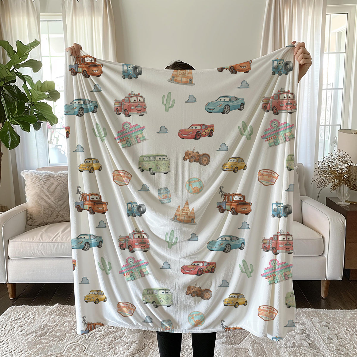Cars Movie Velveteen Plush Blanket for kids