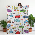 Disney Cars Blanket, Lightning McQueen Throw for Boys Girls, Toddler Race Car Bedding, Personalized Kids Birthday Gift, Cute Nursery Deco