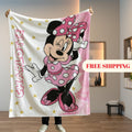 Personalized Minnie Mouse Minky Blanket, Custom Name Throw, Birthday Gift