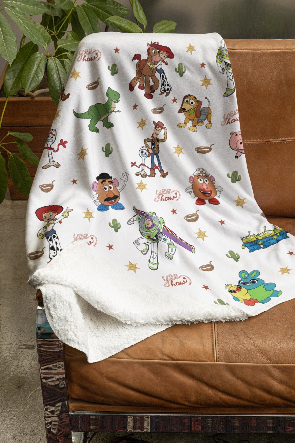 Toy Story Blanket, Custom Name Disney Blanket, Woody Buzz Lightyear Jessie Toy Story Blanket, Gift for Boy or Girl