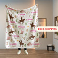 Personalized Western Baby Girl Blanket, Cowgirl Nursery Decor, Pink Boots Swaddle