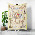 Winnie the Pooh Friends Fleece Blanket, Custom Name Cozy Throw