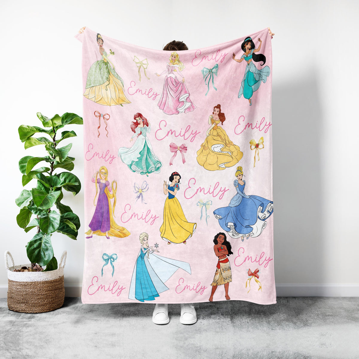Personalized Princess Fleece Blanket, Baby Girl Birthday Gift