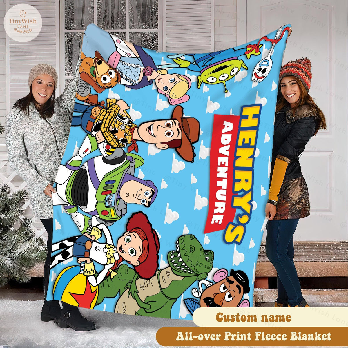 Personalized Disney Toy Story Blanket, Custom Name Disney Blanket, Woody Buzz Lightyear Jessie Toy Story Blanket, Gift for Boy or Girl