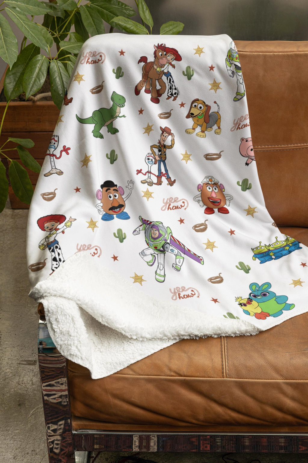 Toy Story Blanket, Custom Name Disney Blanket, Woody Buzz Lightyear Jessie Toy Story Blanket, Gift for Boy or Girl