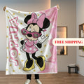 Personalized Minnie Mouse Blanket, Minnie Mouse Blanket, Mickey Minnie Mouse Custom Name Blanket, Magic Kingdom Birthday Gifts