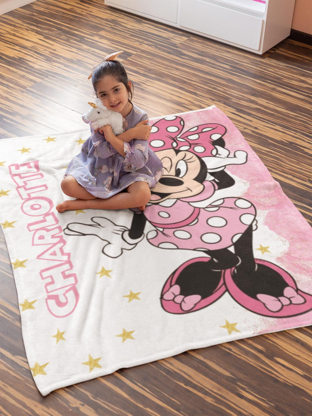 Personalized Minnie Mouse Minky Blanket, Custom Name Throw, Birthday Gift