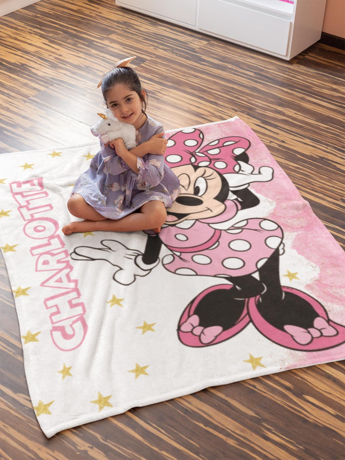 Personalized Minnie Mouse Minky Blanket, Custom Name Throw, Birthday Gift