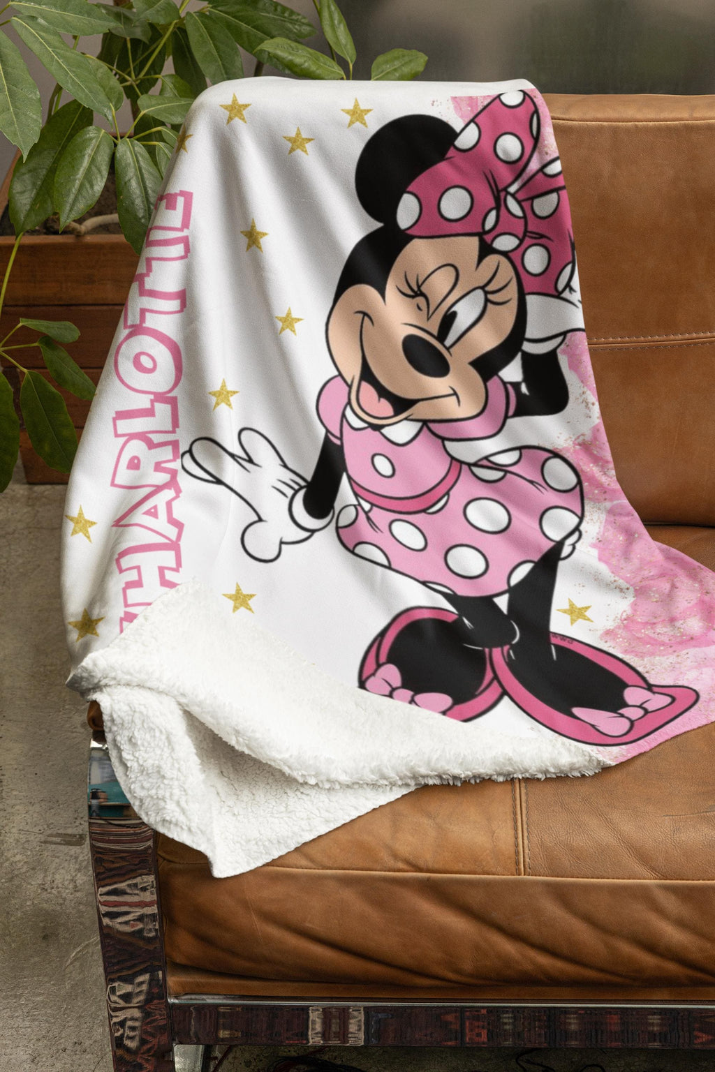 Personalized Minnie Mouse Minky Blanket, Custom Name Throw, Birthday Gift