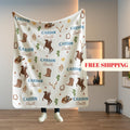 Personalized Cowboy Baby Blanket, Custom Western Nursery Throw, Rustic Horseback Crib Quilt