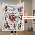 Personalized Spidey Friends Fleece Blanket, Custom Name Throw, Kids Birthday Gift