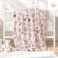 Personalized Coquette Bow Castle Disney Blanket, Mickey Minnie Snack Drink Birthday Girl Home Decor, Magic Kingdom Kids Baby Girl Blanket
