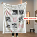 Personalized Mom and children Blanket, Custom Family Name Fleece Throw