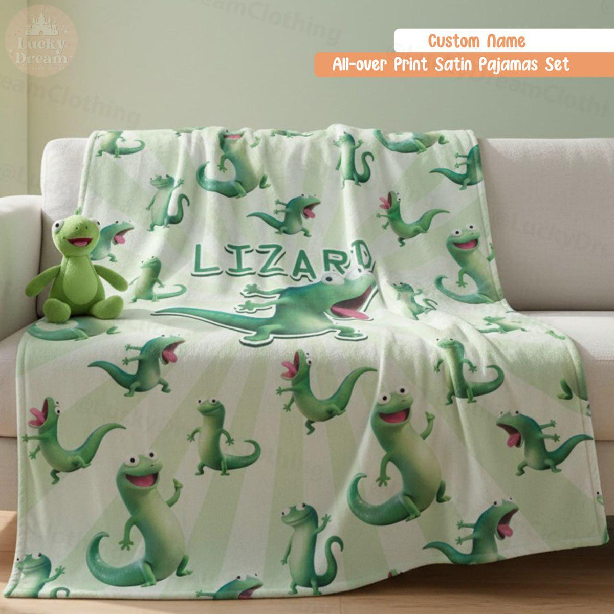 Custom Name Tom Lizard Meme Baby Blanket, Personalized Disney Pixar Movie Hoppers Blanket, Baby Shower Gift, Lizard Funny Bday Gift For Kids